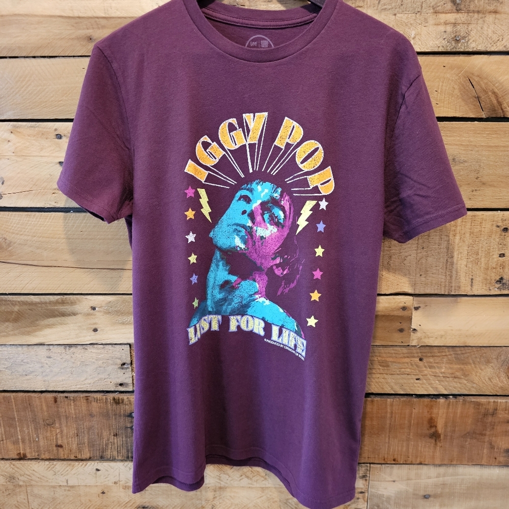 NWOT Men's/Unisex "Iggy Pop" Burgundy T-shirt Size M